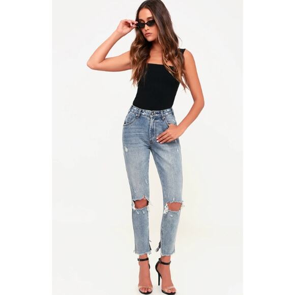 One x One Teaspoon High Waist Freebird Rigid Skinny Leg Jeans Light Wash Size 29 - Picture 1 of 13